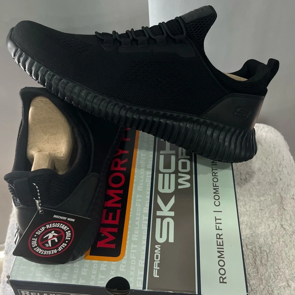 Skechers Charcoal‎ Black Slip-On Shoes